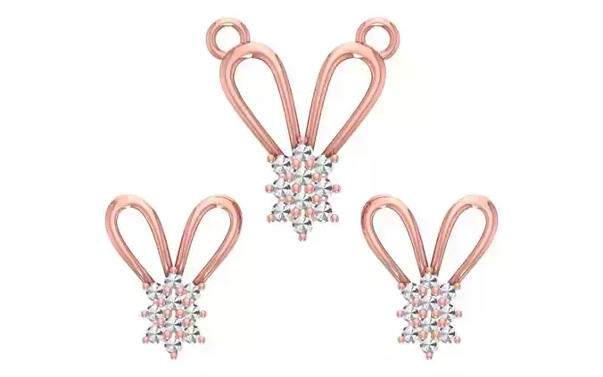 Women Earrings Pendants Sets 3dm STL OBJ FBX Renders Details