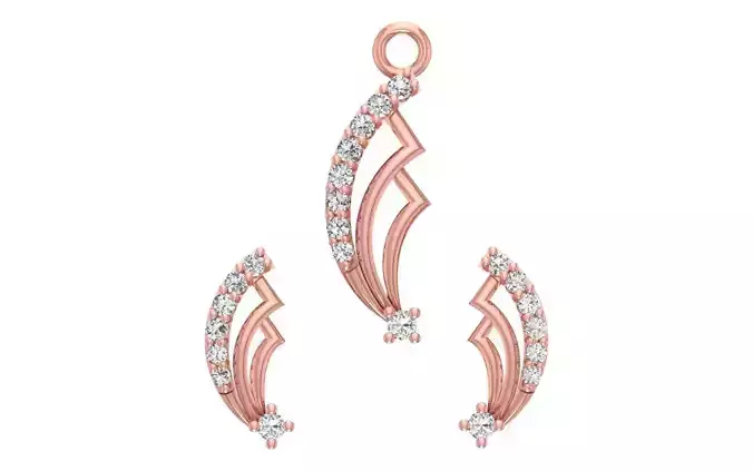Women Earrings Pendants Sets 3dm STL OBJ FBX Renders Details