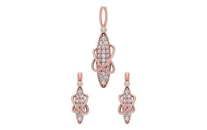 Women Earrings Pendants Sets 3dm STL OBJ FBX Renders Details 3D print model