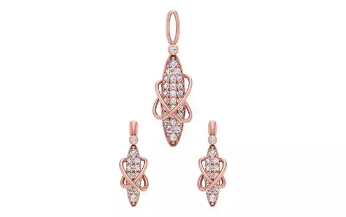 Women Earrings Pendants Sets 3dm STL OBJ FBX Renders Details