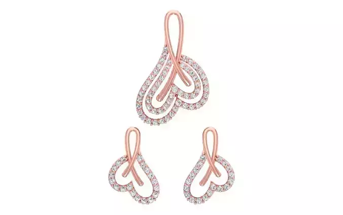 Women Earrings Pendants Sets 3dm STL OBJ FBX Renders Details