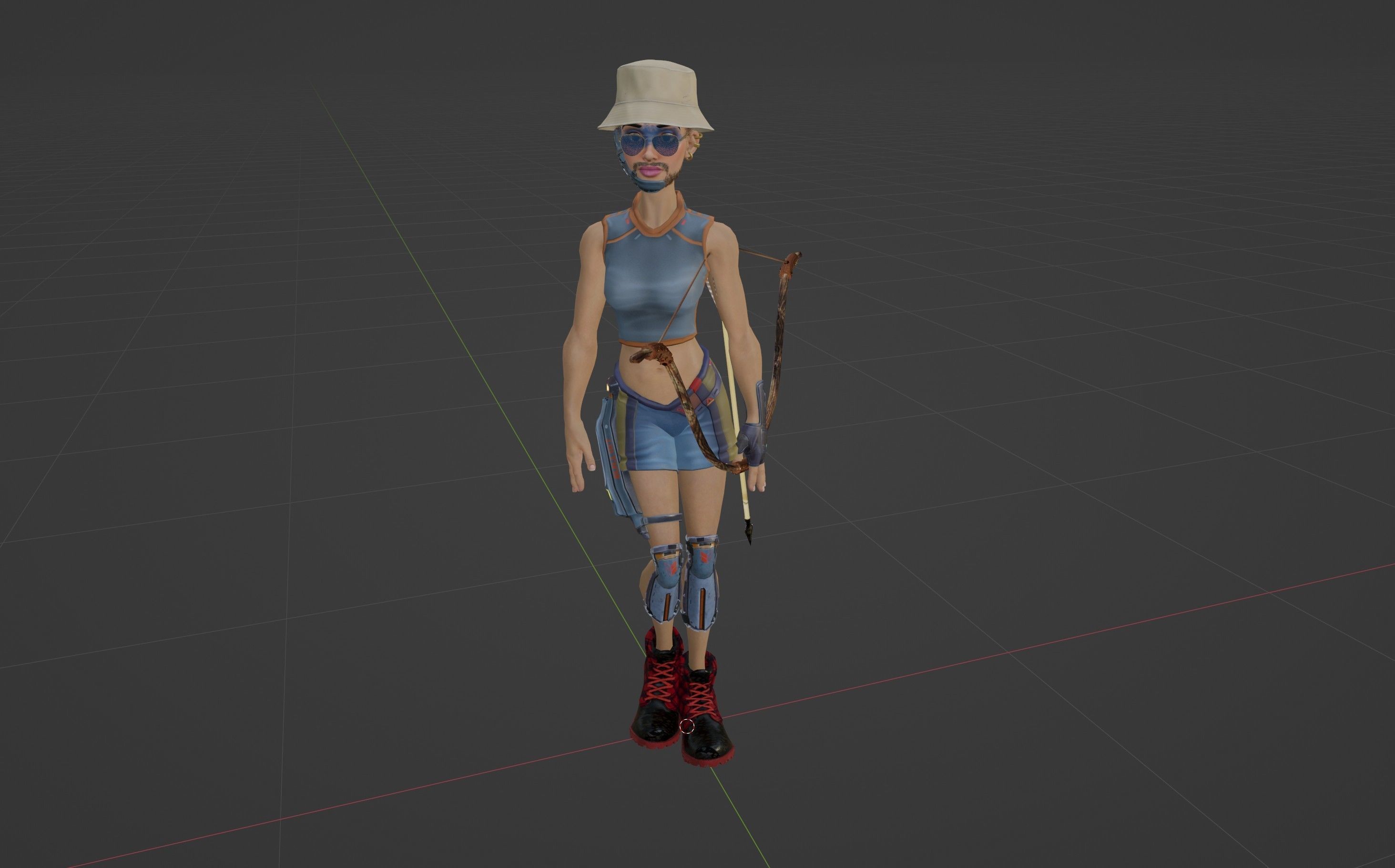 Unusual woman from the future 3D model_1