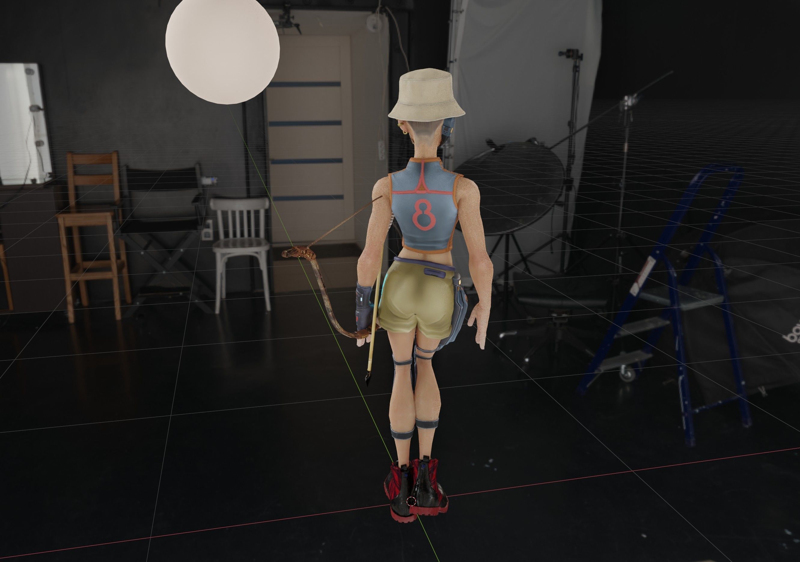 Unusual woman from the future 3D model_5