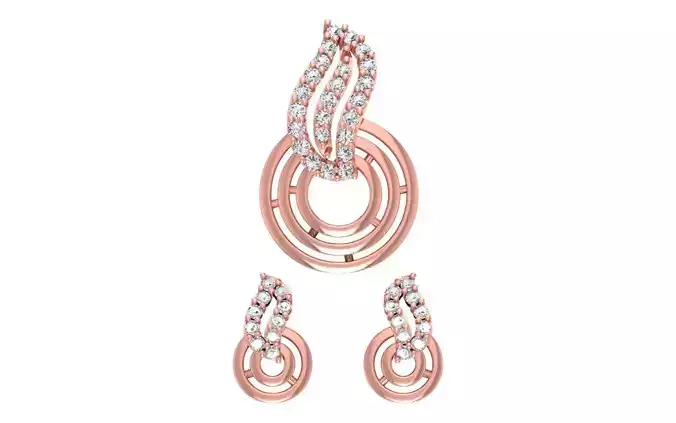 Women Earrings Pendants Sets 3dm STL OBJ FBX Renders Details