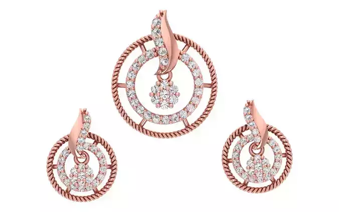 Women Earrings Pendants Sets 3dm STL OBJ FBX Renders Details