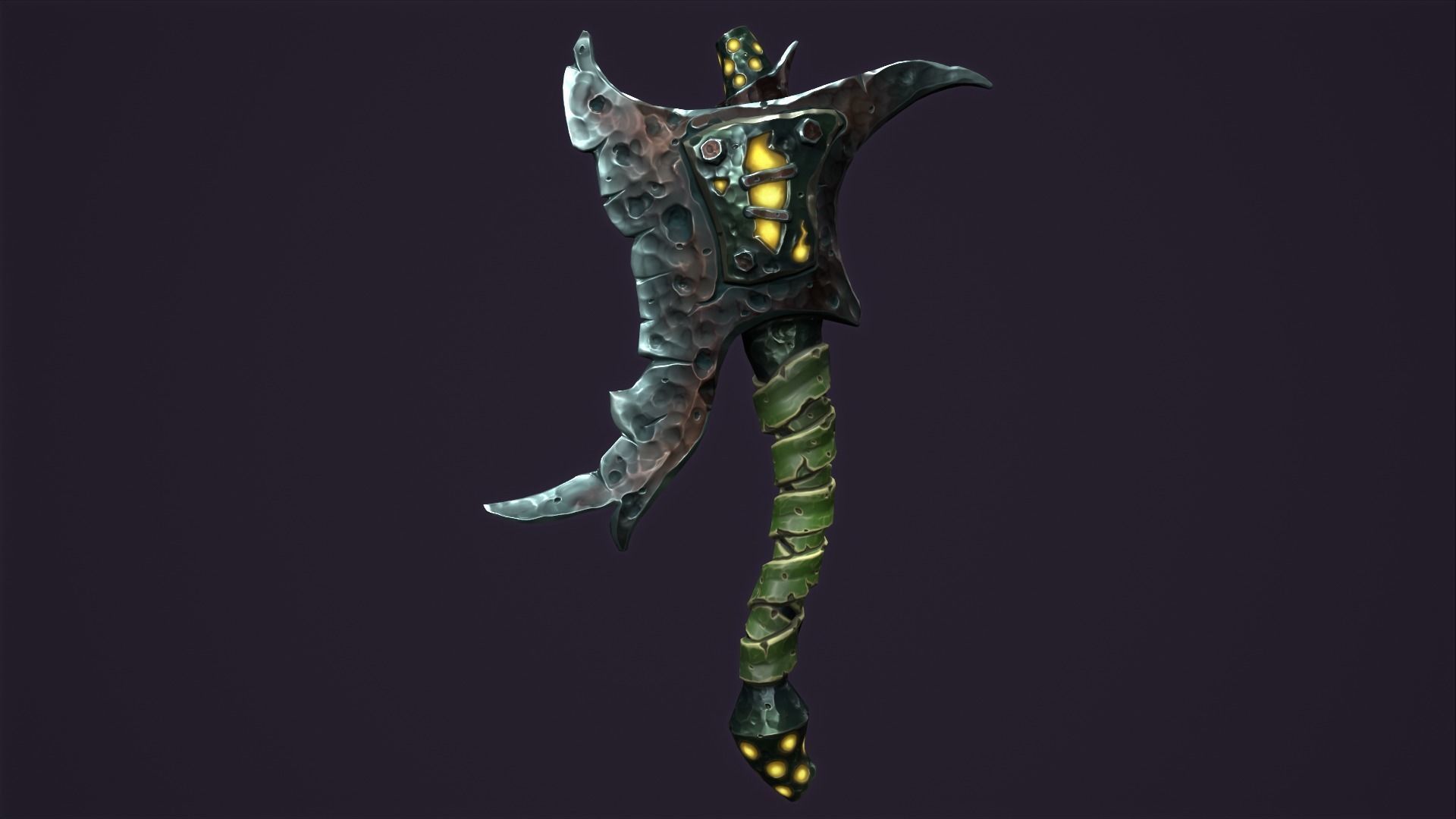 Brute axe Low-poly 3D model_20