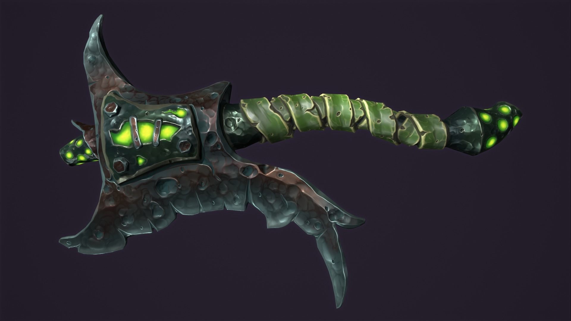 Brute axe Low-poly 3D model_6