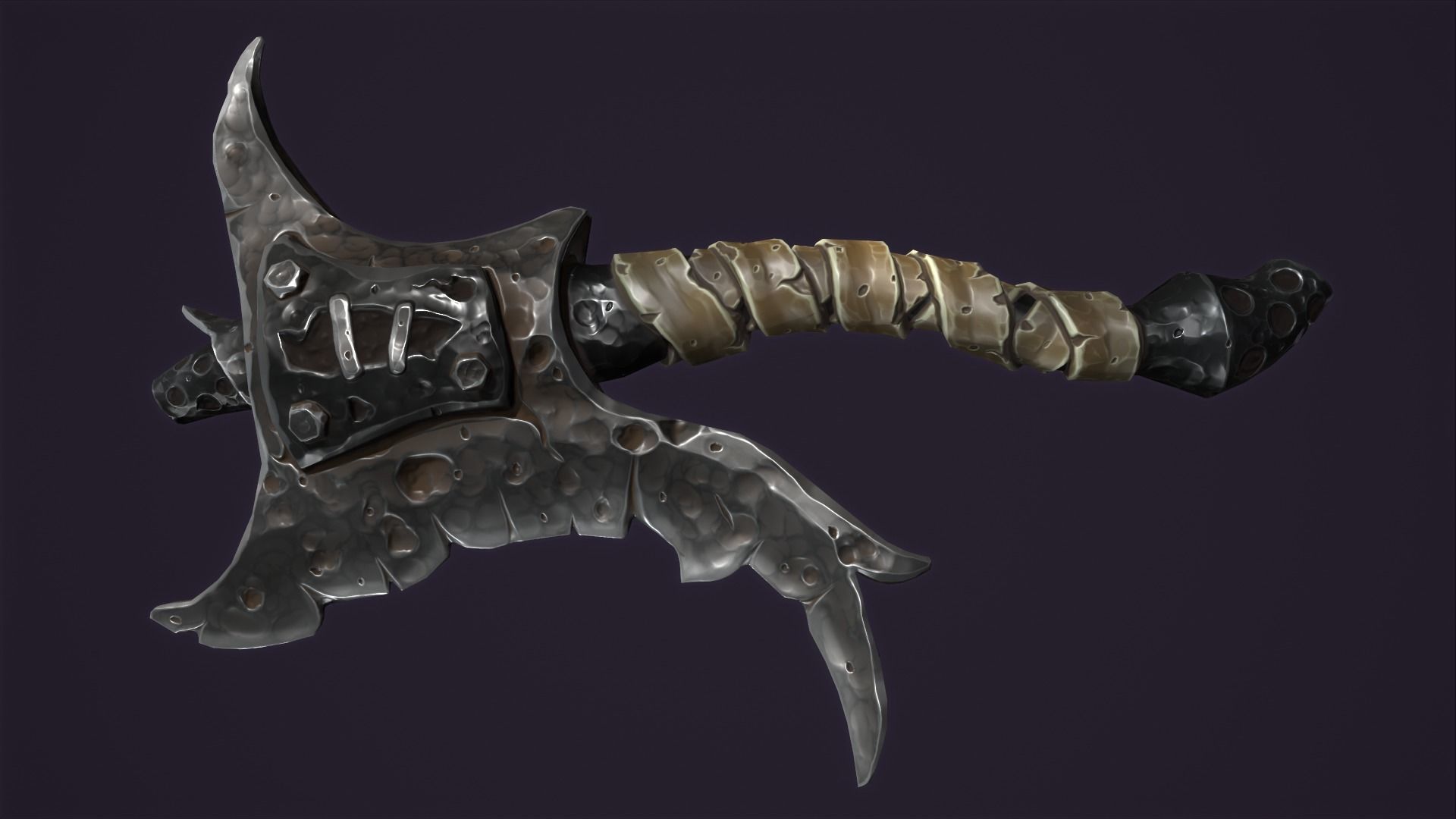 Brute axe Low-poly 3D model_15