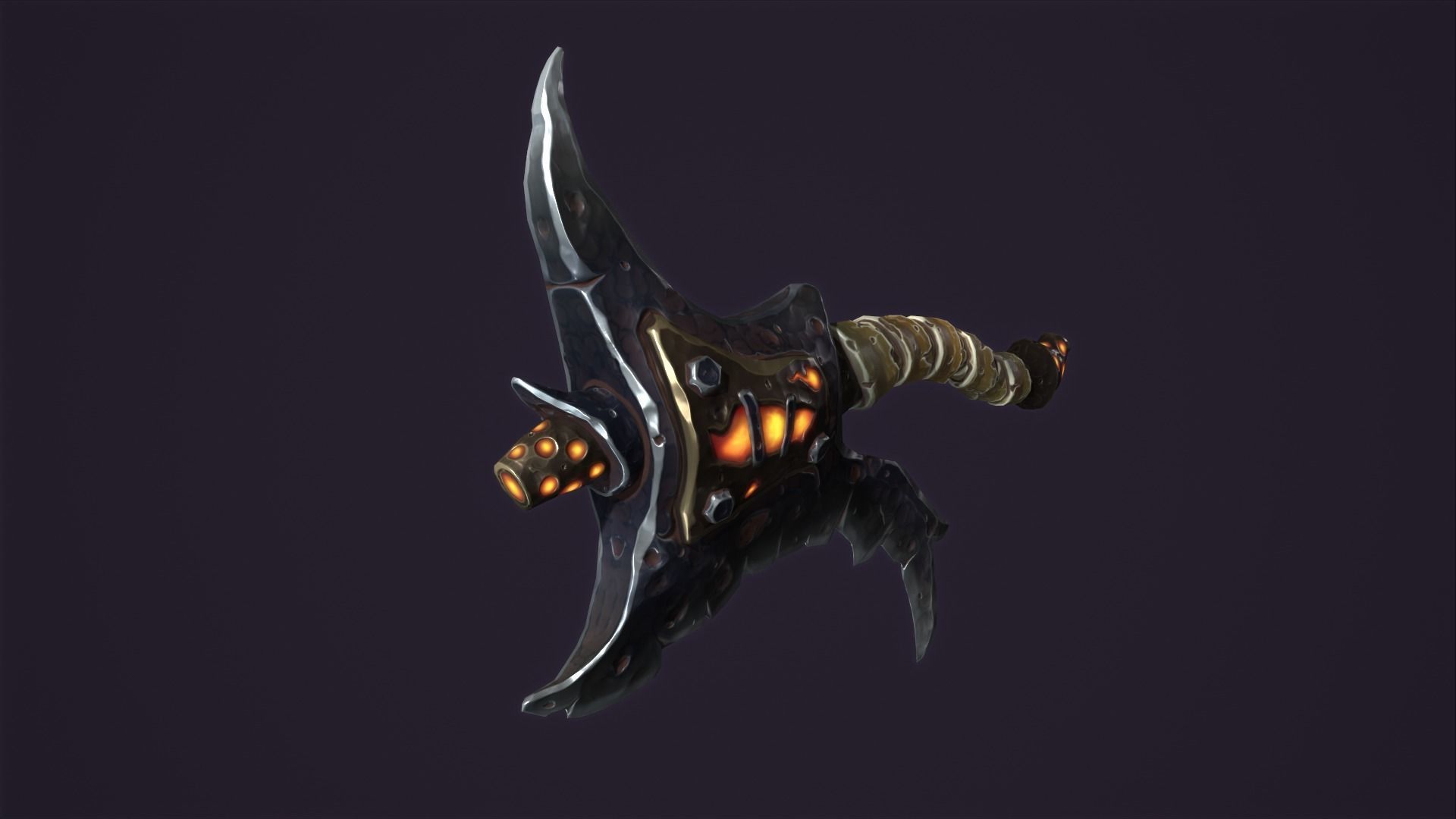 Brute axe Low-poly 3D model_17