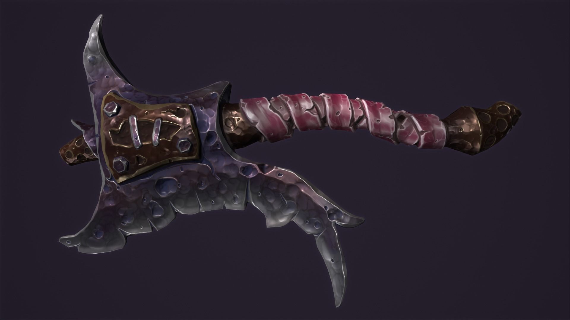 Brute axe Low-poly 3D model_7