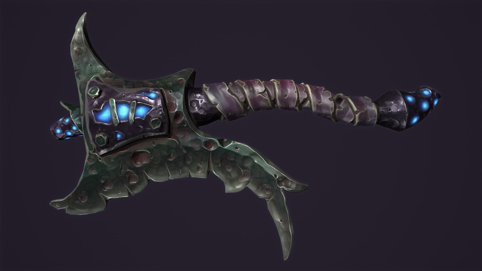 Brute axe Low-poly 3D model_4