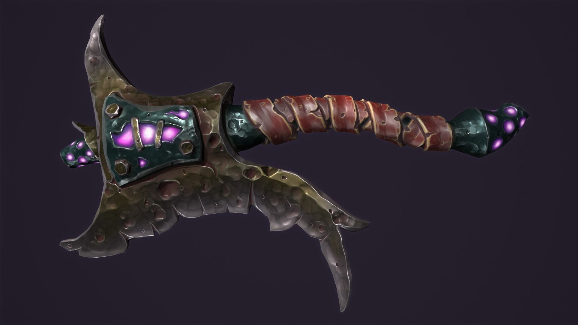 Brute axe Low-poly 3D model_12