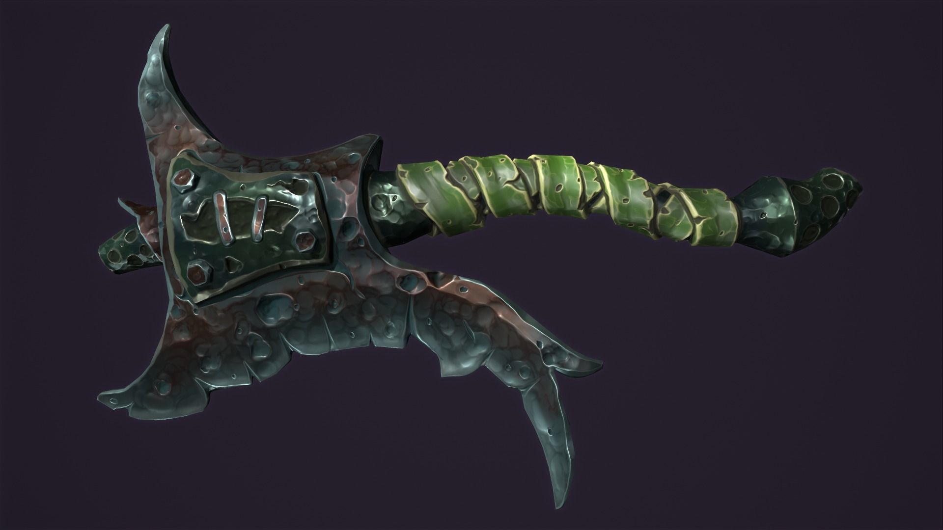 Brute axe Low-poly 3D model_5