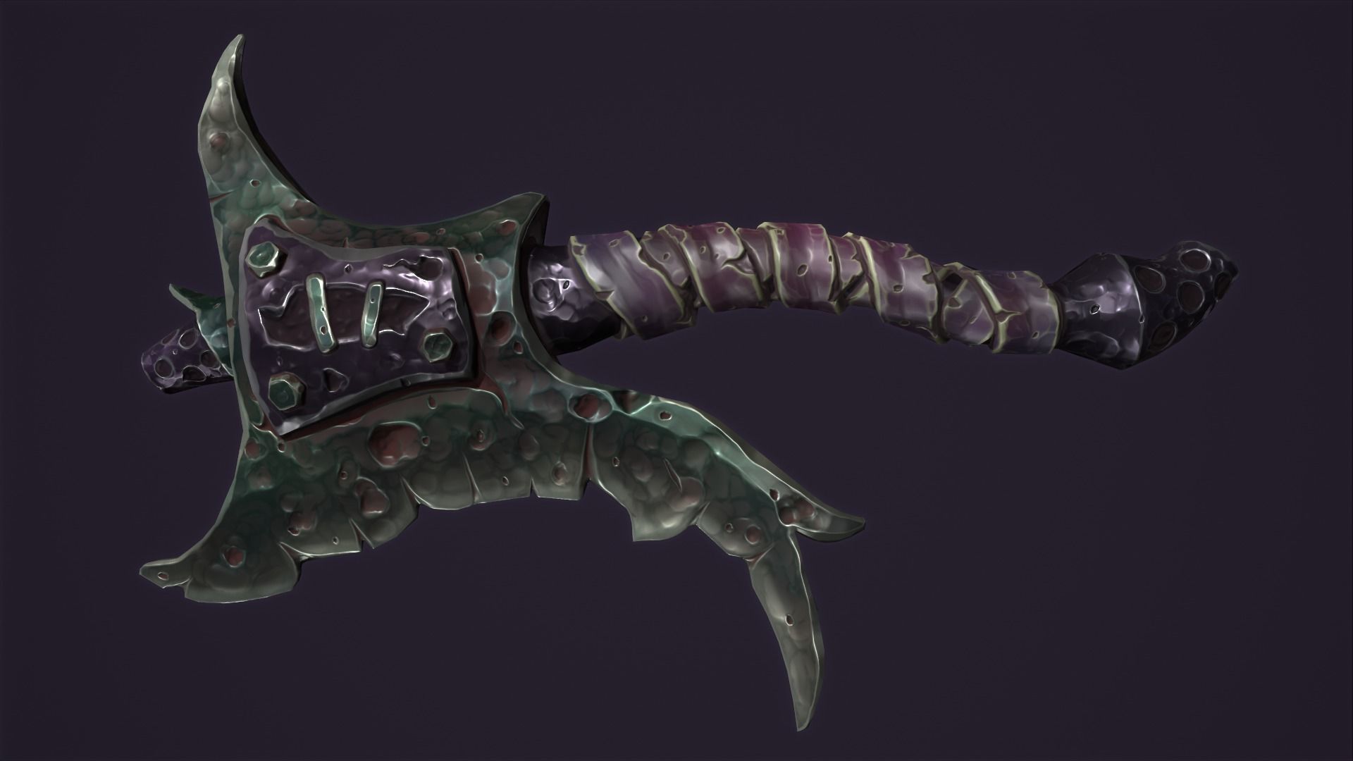 Brute axe Low-poly 3D model_3