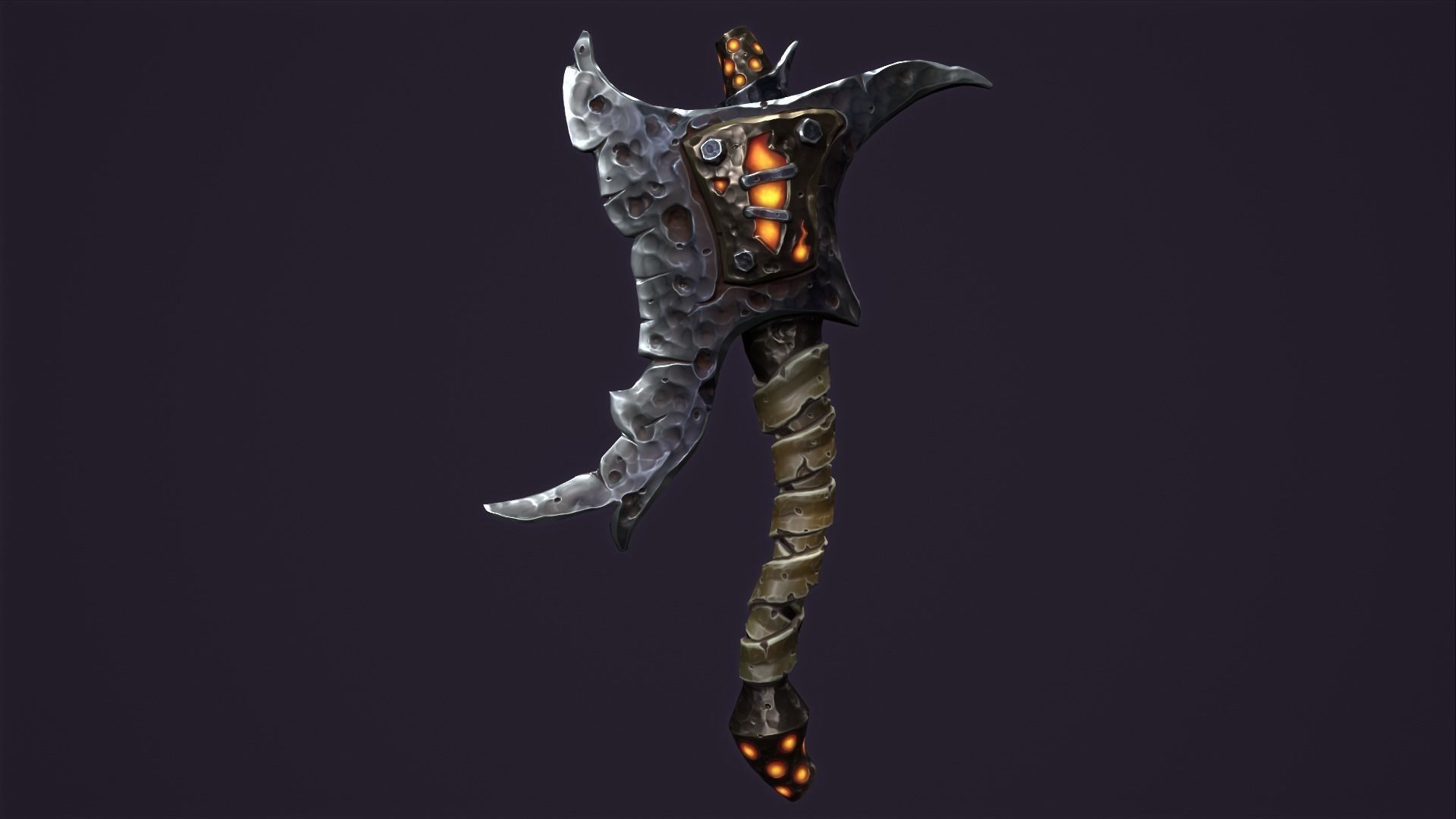 Brute axe Low-poly 3D model_19