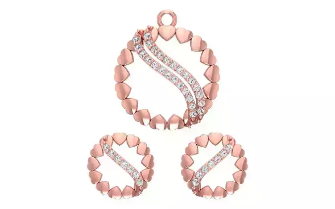 Women Earrings Pendants Sets 3dm STL OBJ FBX Renders Details