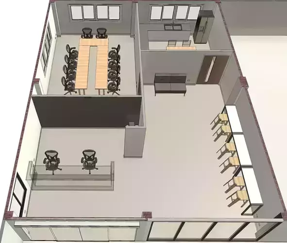 Small interior by REVIT 3D model