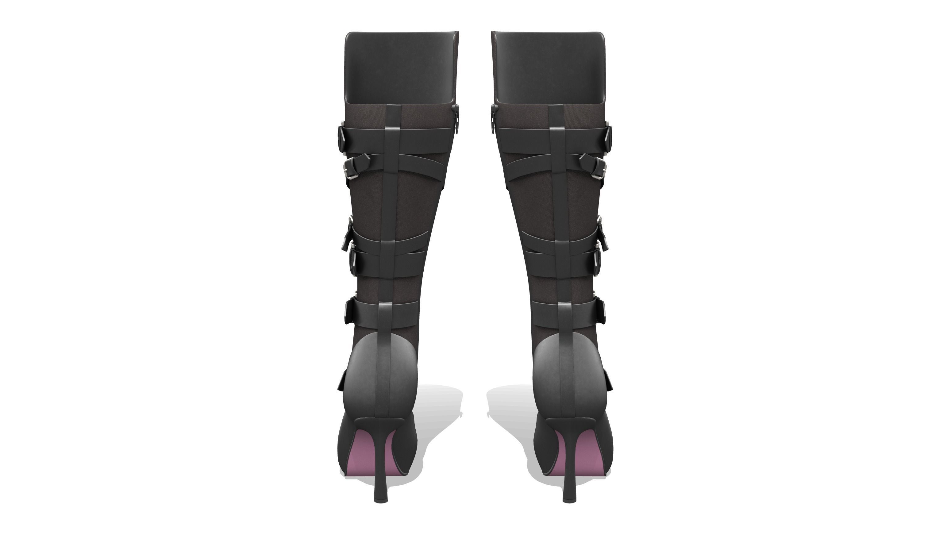 High Heel Boots Low-poly 3D model_4