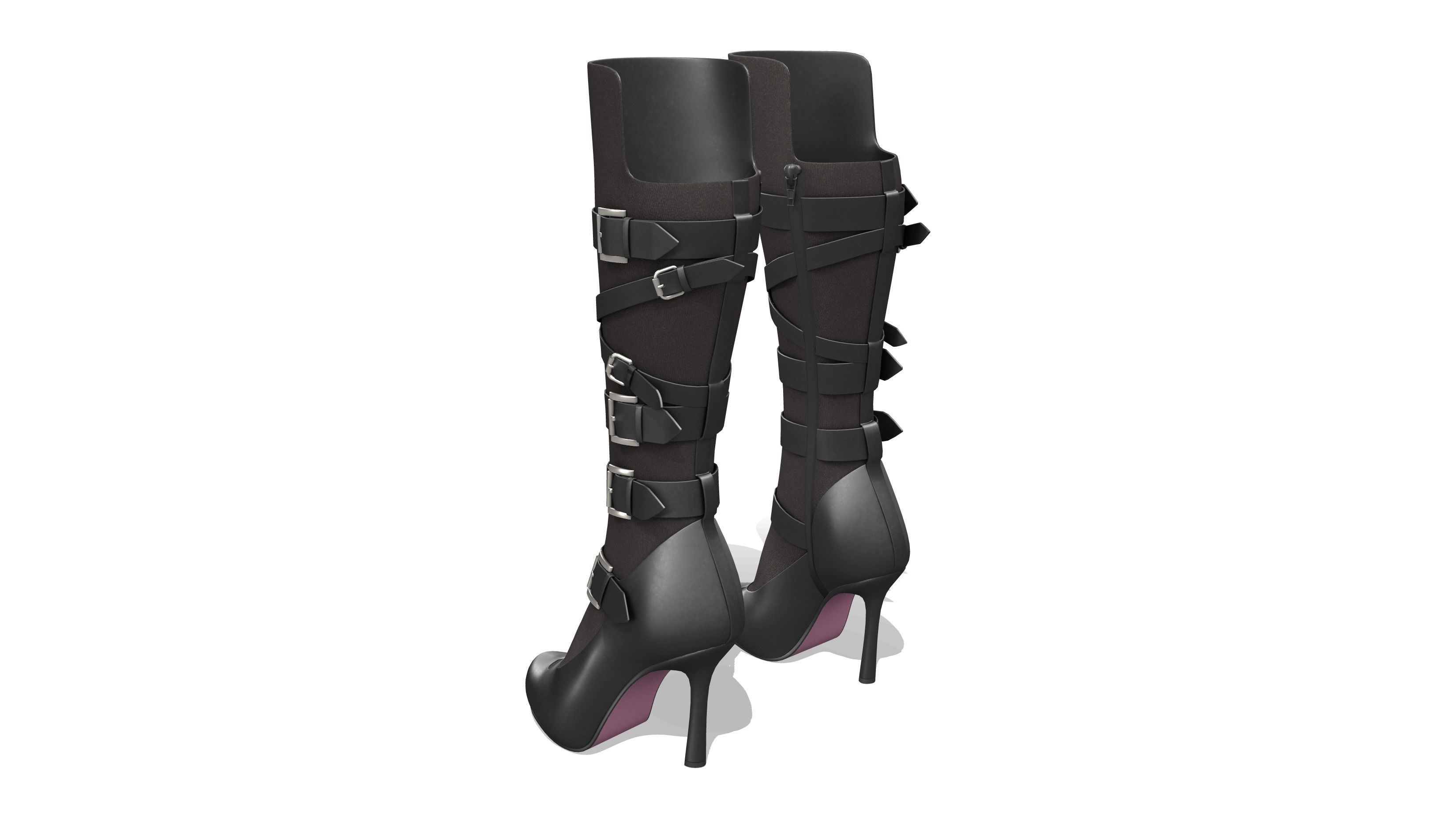 High Heel Boots Low-poly 3D model_5
