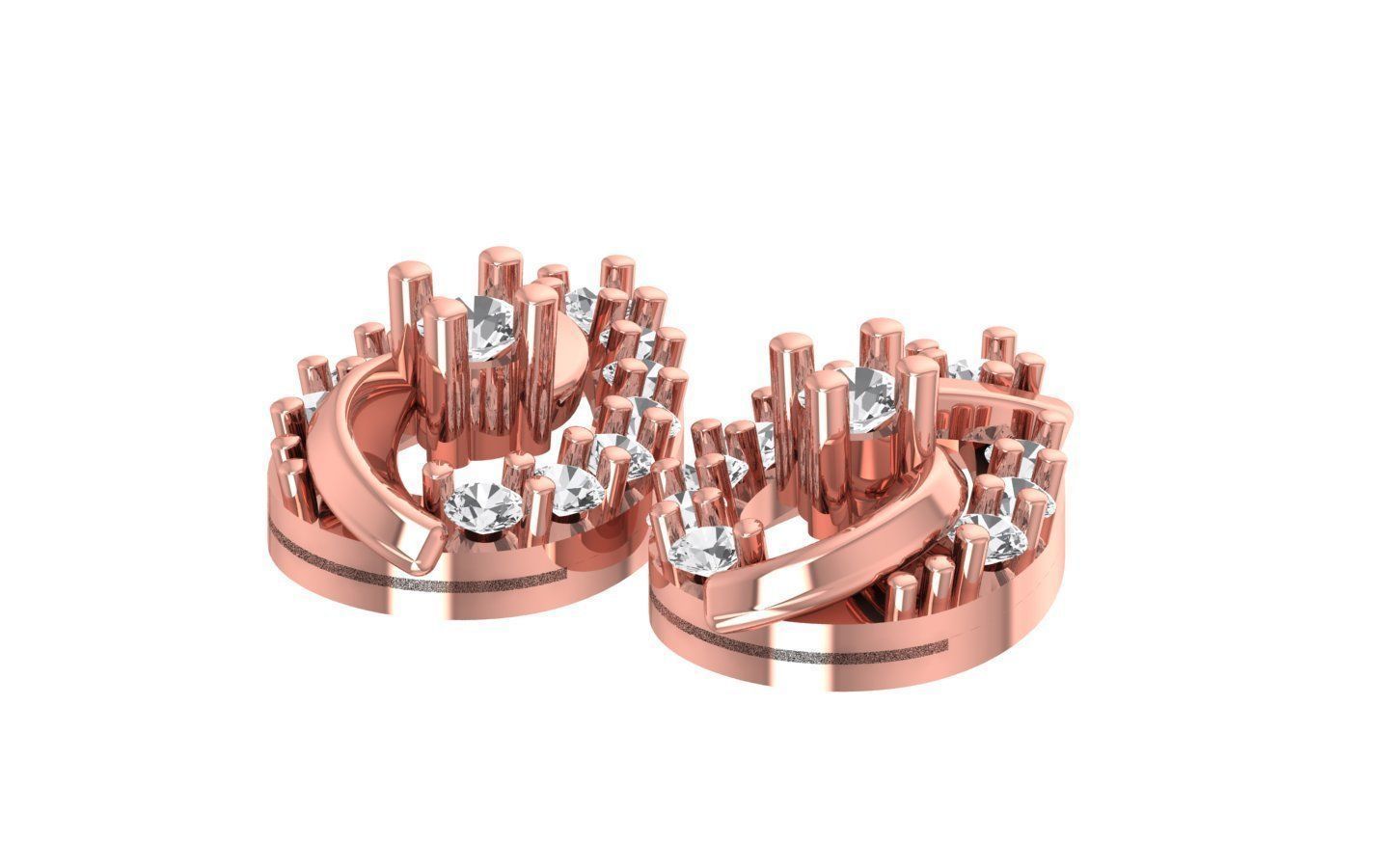 Women Earrings Pendants Sets 3dm STL OBJ FBX Renders Details 3D print model_6