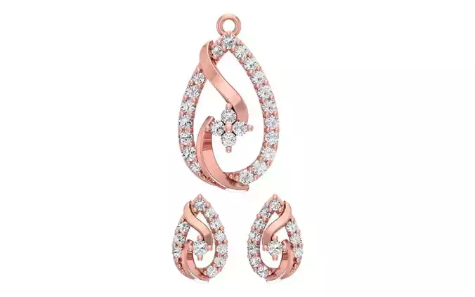 Women Earrings Pendants Sets 3dm STL OBJ FBX Renders Details