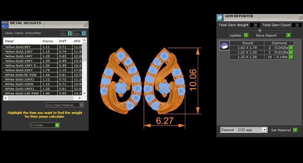 Women Earrings Pendants Sets 3dm STL OBJ FBX Renders Details 3D print model_7