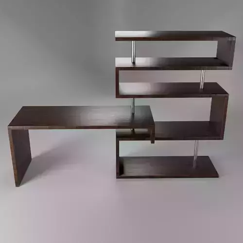Shelves with computer desk High tech 3D model