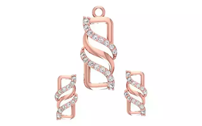 Women Earrings Pendants Sets 3dm STL OBJ FBX Renders Details
