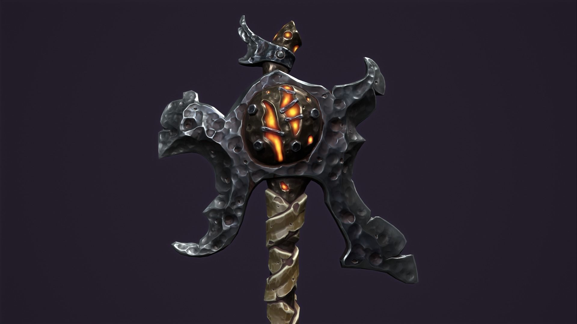 Brute poleaxe Low-poly 3D model_21