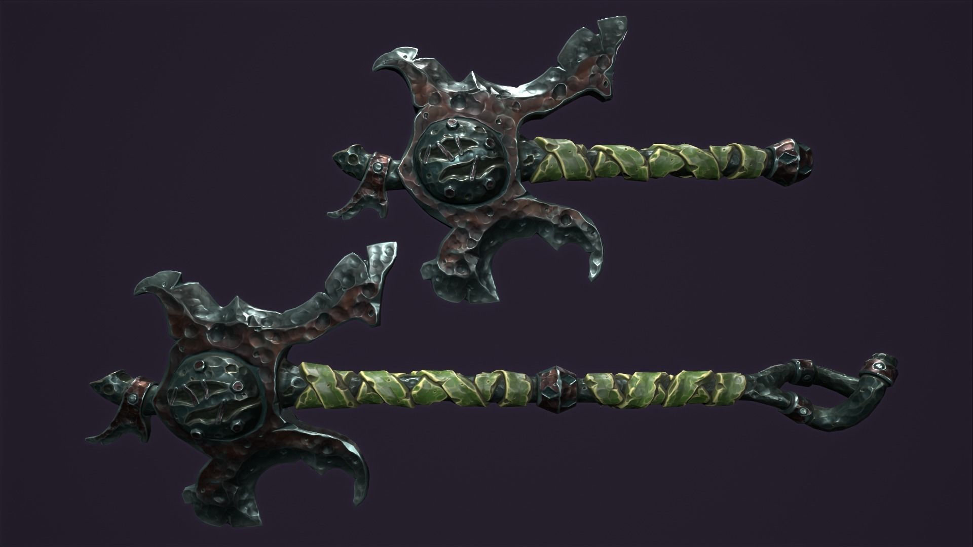 Brute poleaxe Low-poly 3D model_5