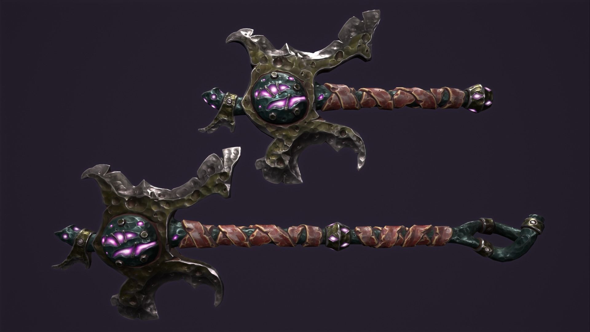 Brute poleaxe Low-poly 3D model_12