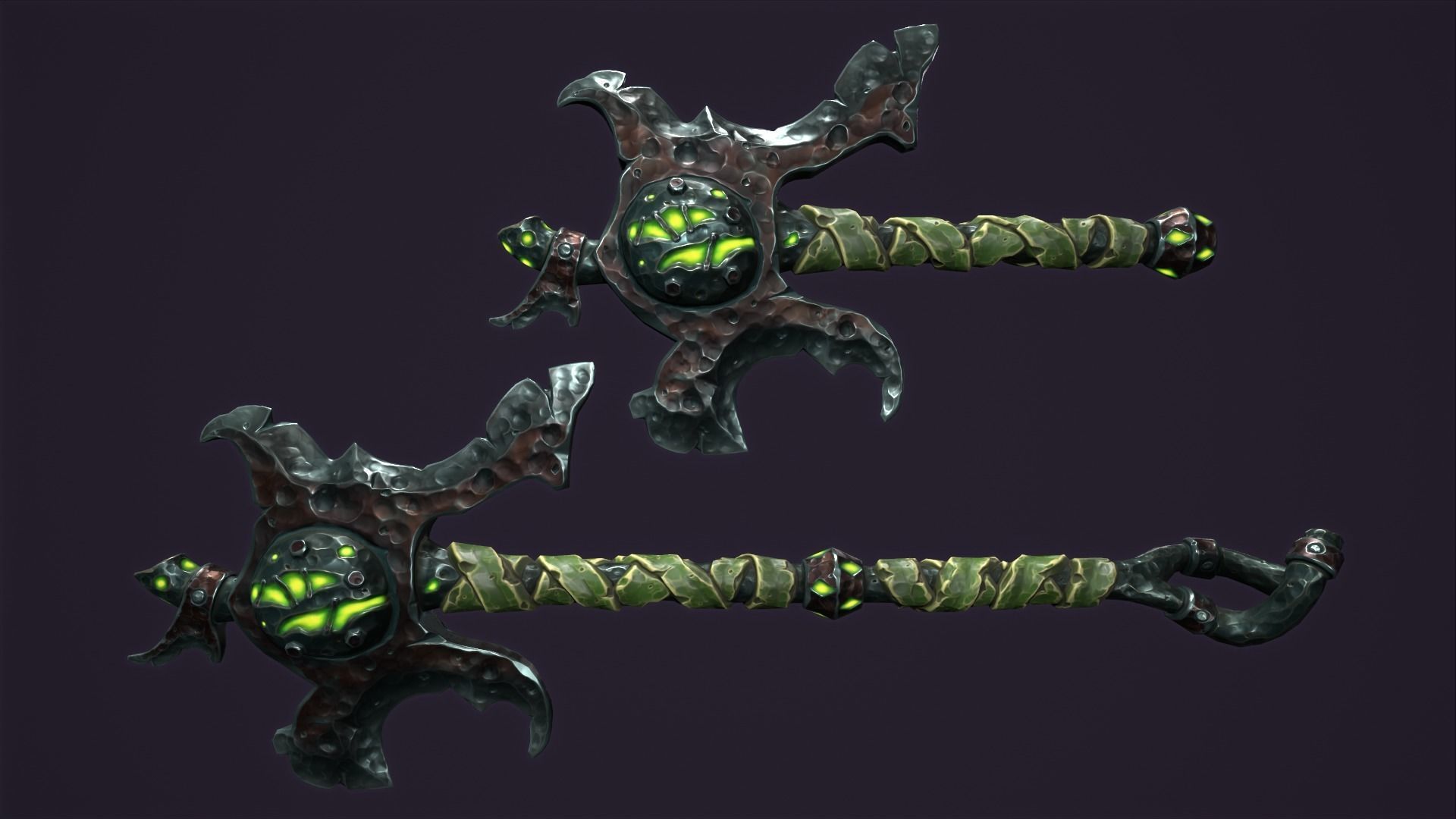 Brute poleaxe Low-poly 3D model_6