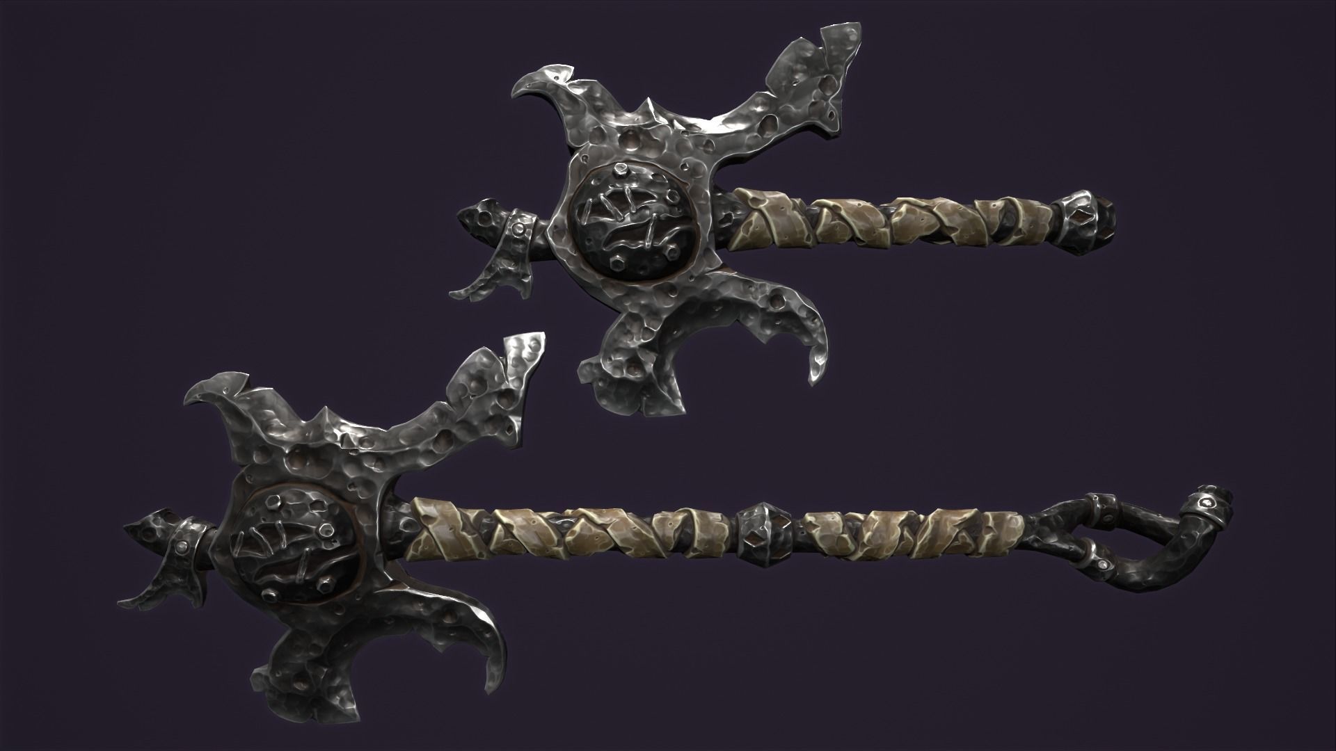 Brute poleaxe Low-poly 3D model_15
