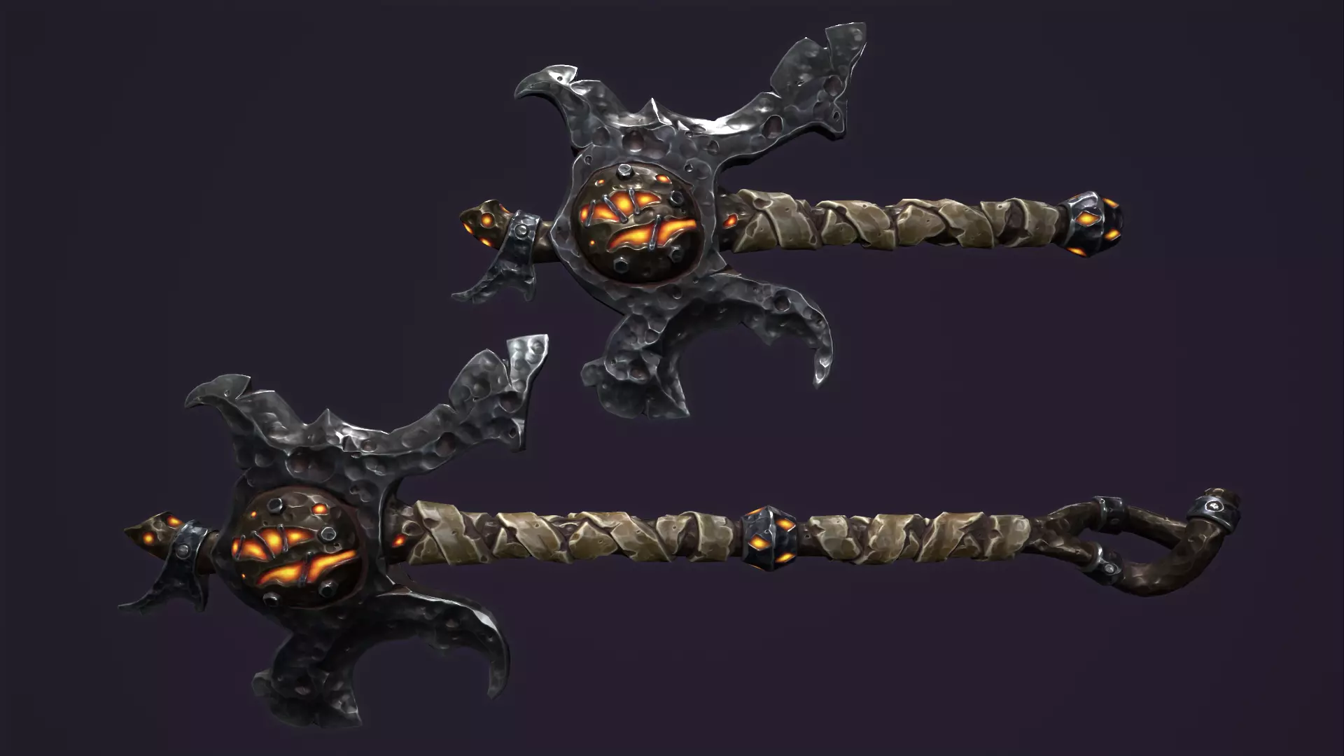 Brute poleaxe Low-poly 3D model_0