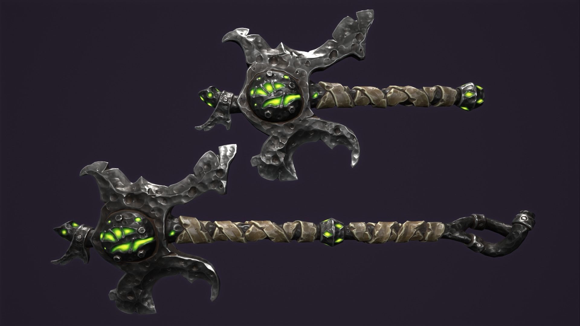 Brute poleaxe Low-poly 3D model_16