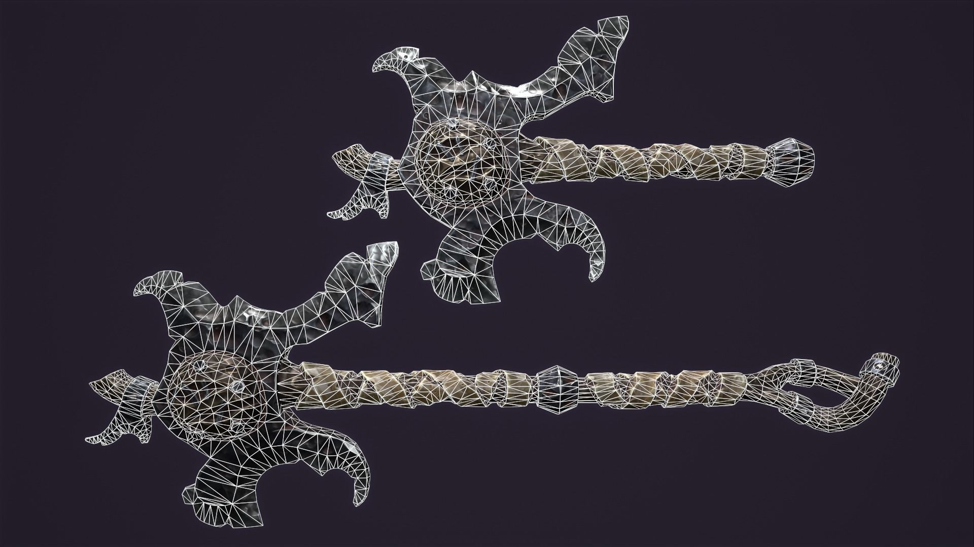 Brute poleaxe Low-poly 3D model_2