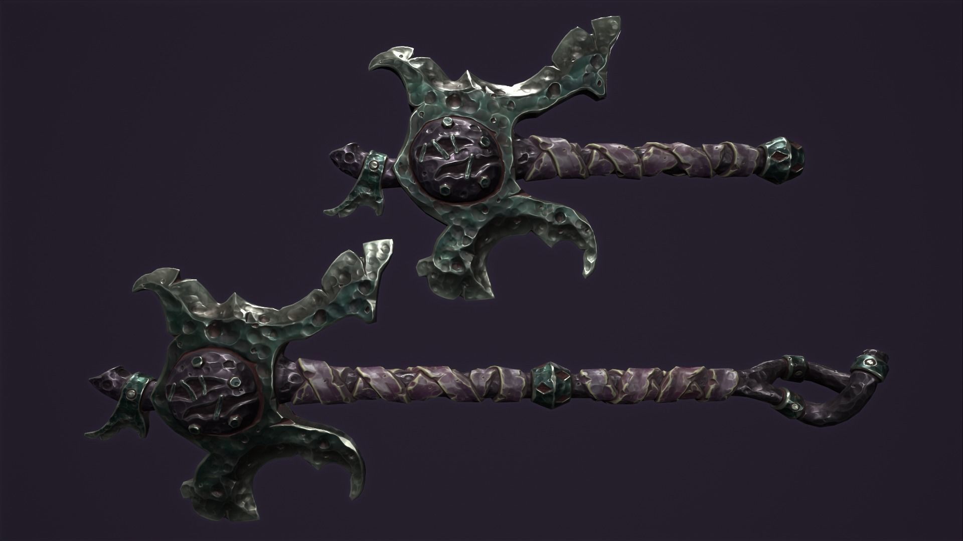 Brute poleaxe Low-poly 3D model_3