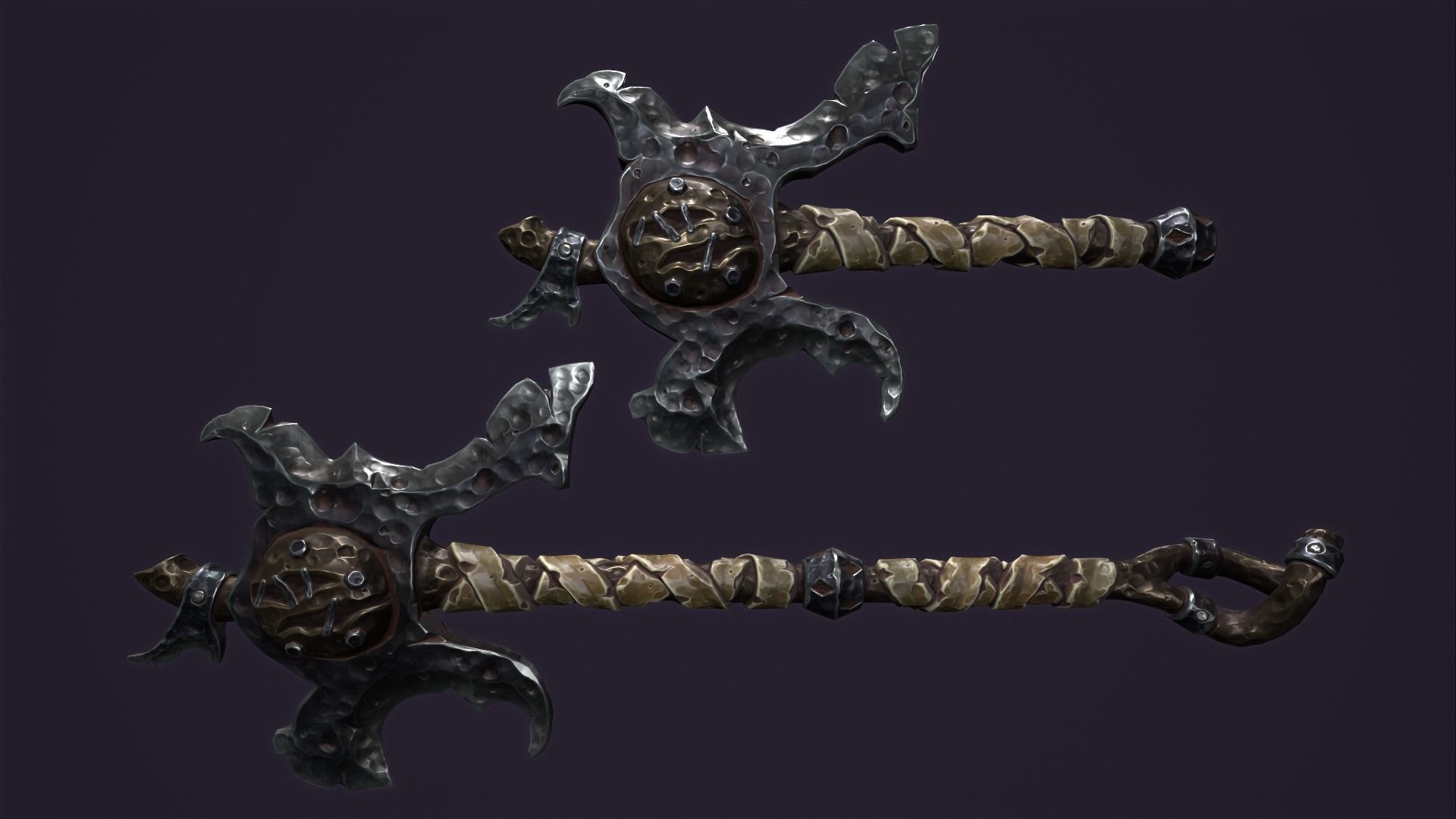 Brute poleaxe Low-poly 3D model_1