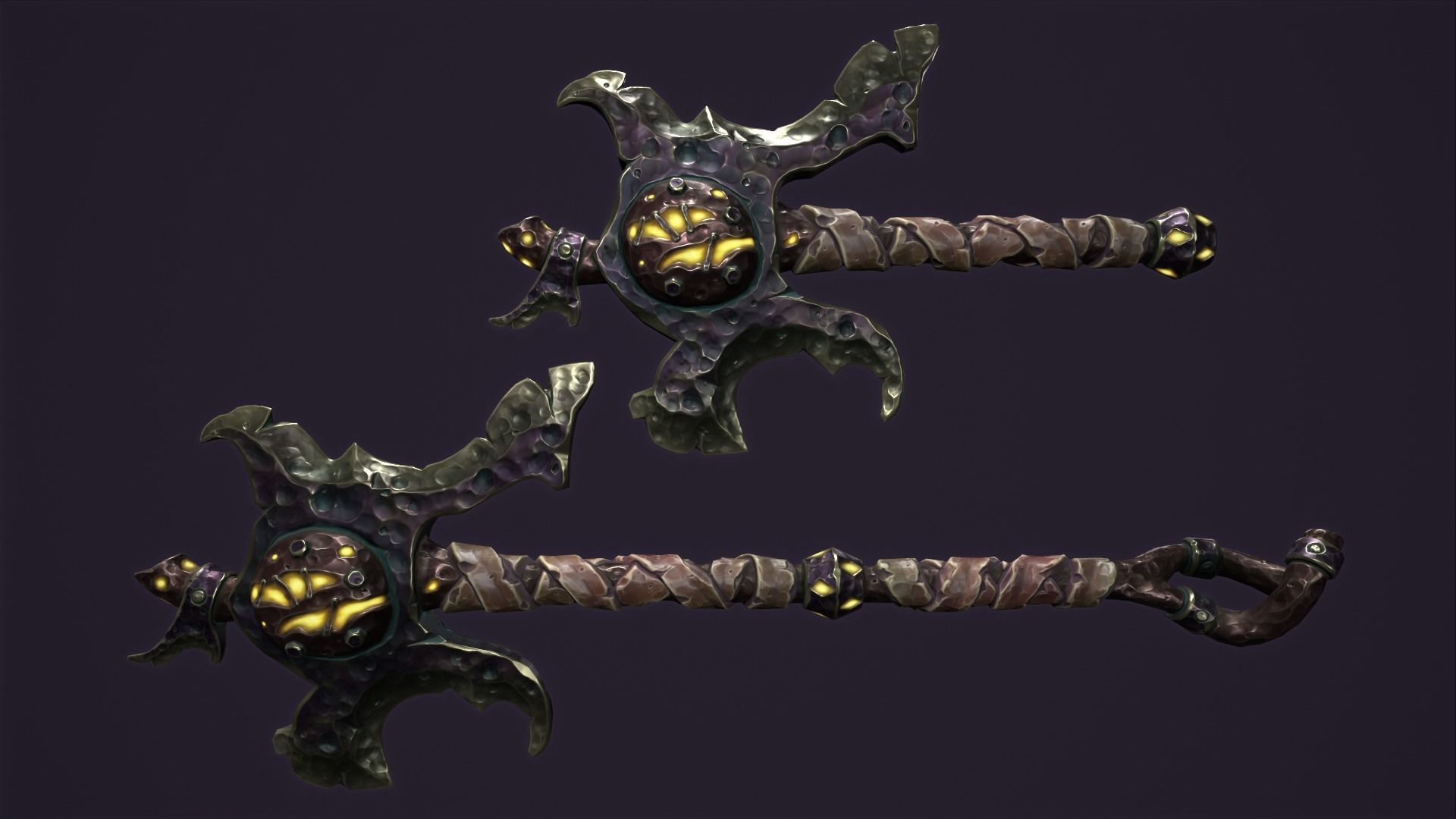 Brute poleaxe Low-poly 3D model_14