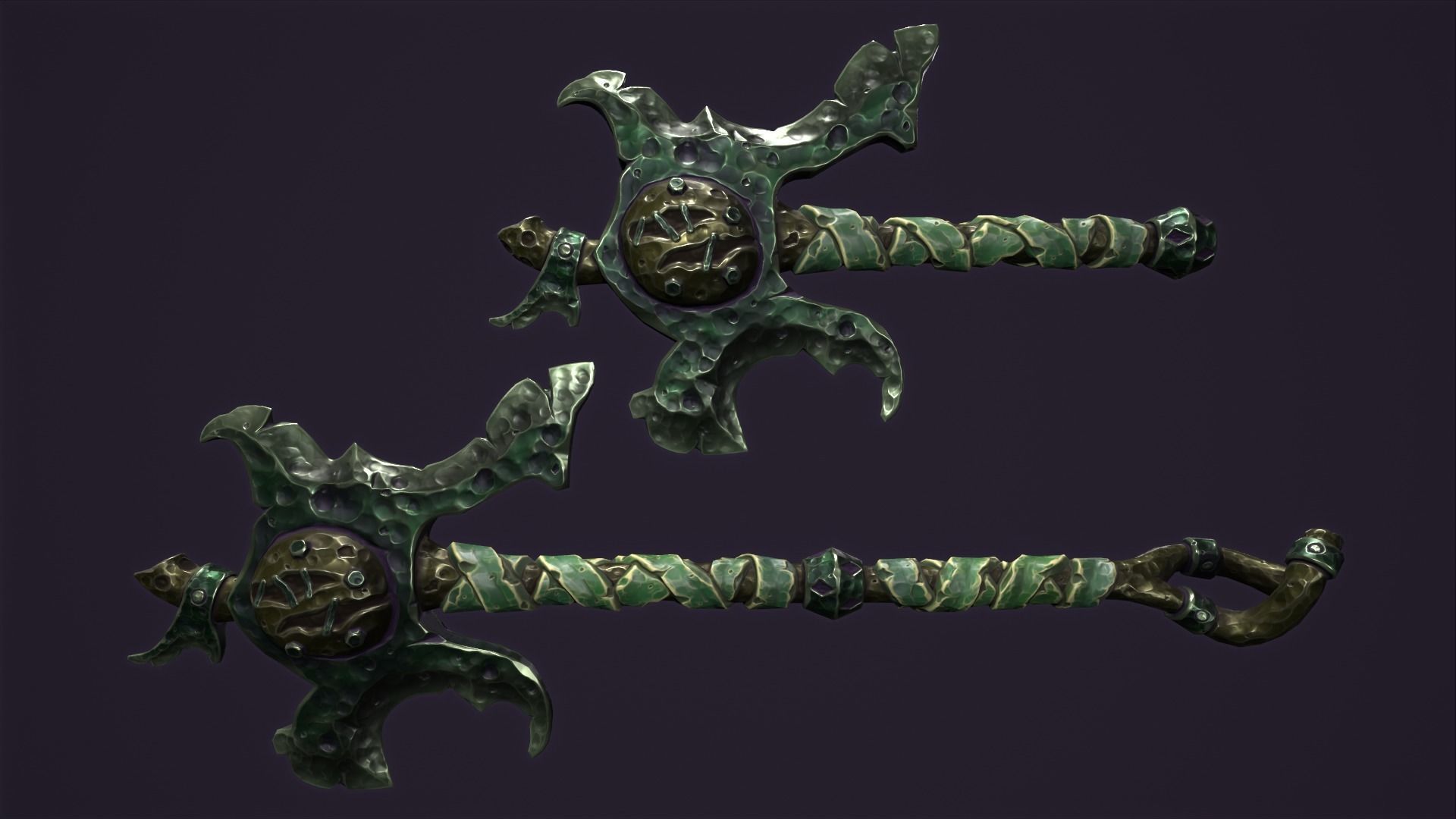 Brute poleaxe Low-poly 3D model_9