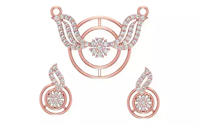 Women Earrings Pendants Sets 3dm STL OBJ FBX Renders Details