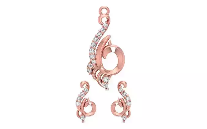 Women Earrings Pendants Sets 3dm STL OBJ FBX Renders Details