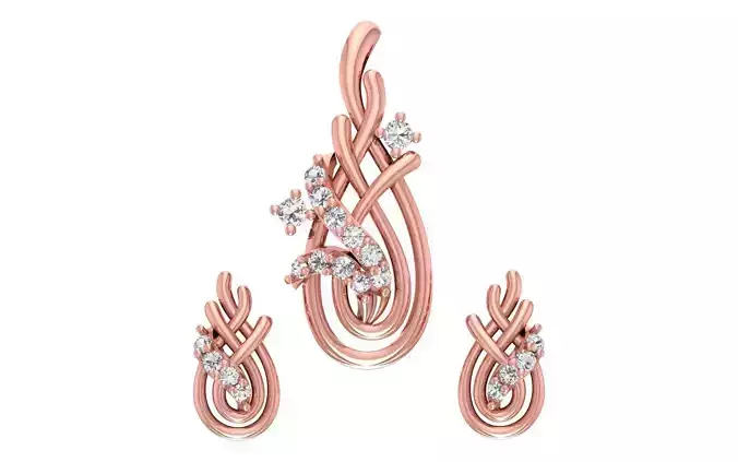 Women Earrings Pendants Sets 3dm STL OBJ FBX Renders Details
