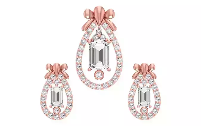 Women Earrings Pendants Sets 3dm STL OBJ FBX Renders Details