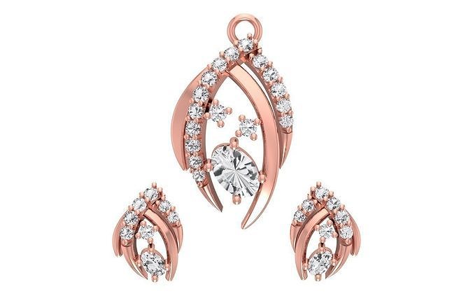 Women Earrings Pendants Sets 3dm STL OBJ FBX Renders Details 3D print model