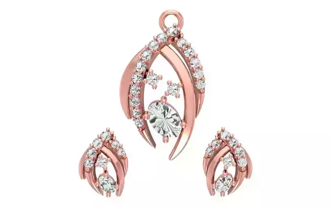 Women Earrings Pendants Sets 3dm STL OBJ FBX Renders Details