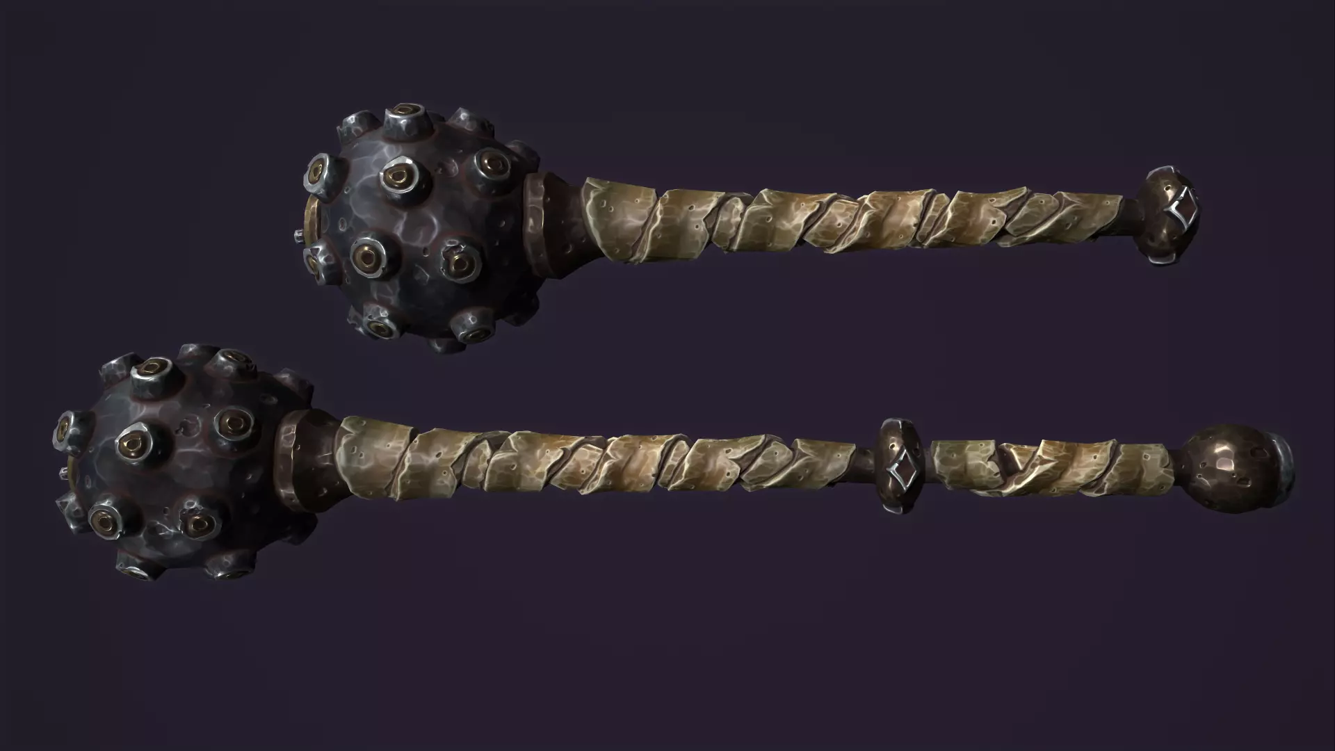 Brute mace Low-poly 3D model_0