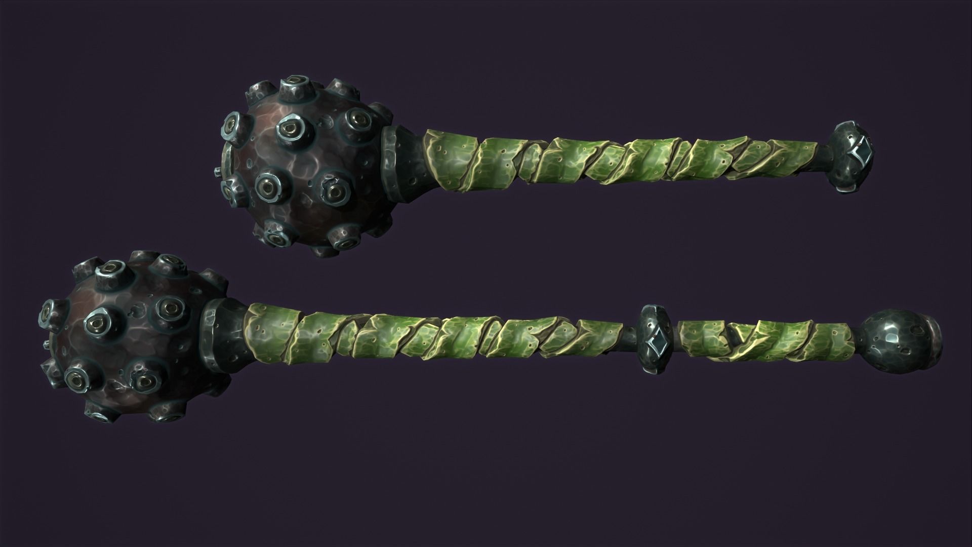 Brute mace Low-poly 3D model_5