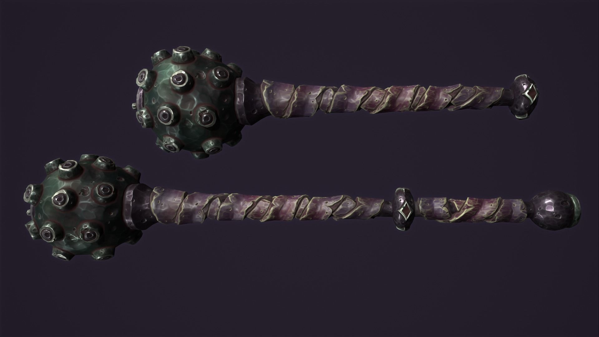 Brute mace Low-poly 3D model_3