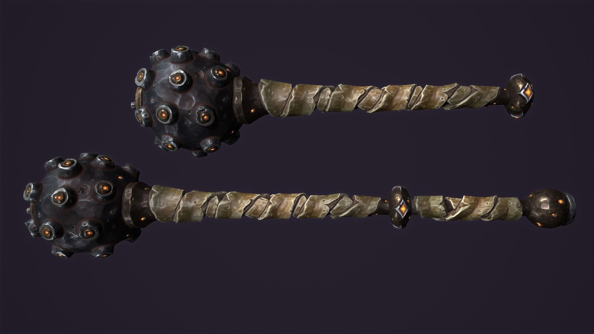 Brute mace Low-poly 3D model_1